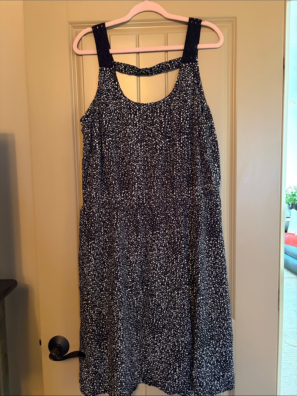 Reitmans Size 2XL Black and White Sleeveless Midi Dress - Classic Polka Dot